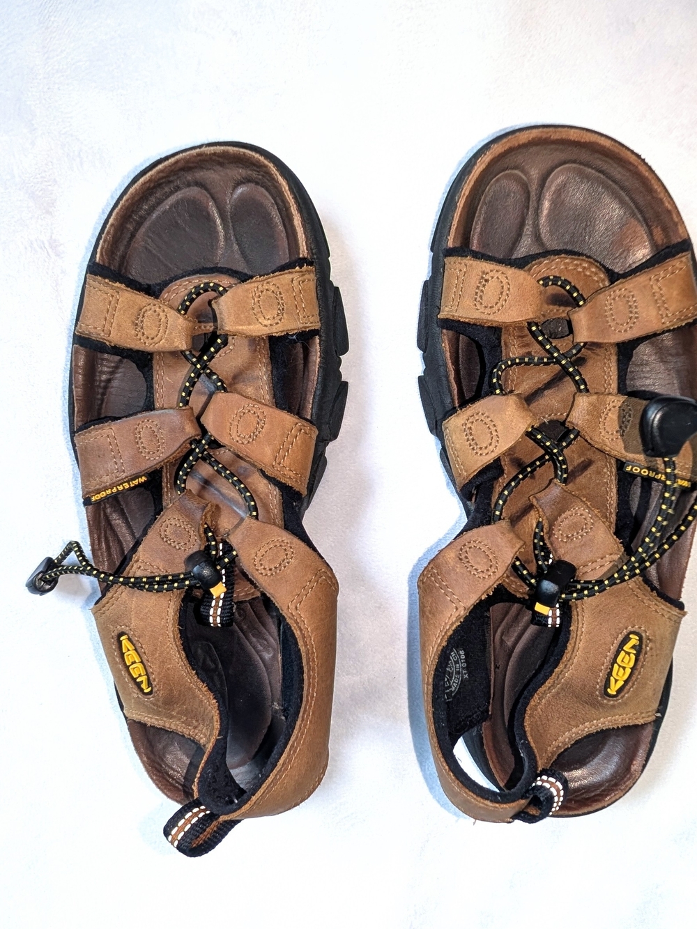 Keen Sarasota Waterproof Hiking  Open Toe Sandals Brown Leather Womens 7 Bungee
